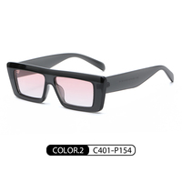 Lunettes de soleil rectangulaires rétro en PC, monture et verres en PC, vente en gros, stock disponible, lunettes colorées, prix d'usine