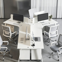 Poste de travail modulaire moderne pour employés avec armoire de rangement intégrée