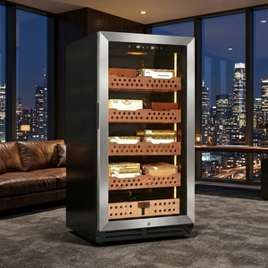Humidor de lujo NE-146-12 de madera de cedro español con control de humedad constante, de una sola puerta, para uso doméstico. - Product Image 6