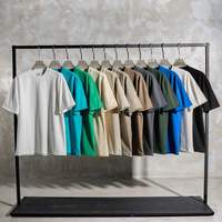 T-shirt en coton/élasthanne épais 240 g/m², coupe oversize, uni, tricoté, haute qualité, impression logo, pour homme