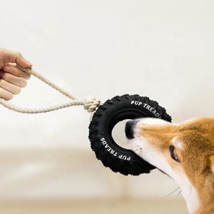 Jouet pour chien en caoutchouc durable avec corde, jouet interactif à tirer <span class=keywords><strong>la</strong></span> corde pour chiens de taille moyenne et grande - Product Image 1