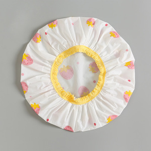 Pvc Shower Cap With Cartoon Pattern For Adults Bathing And Hair Care - Product Image 3