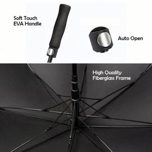 High Quality 190T Auto Open Waterproof <b>Windproof</b> Straight Golf <b>Umbrella</b> Lifting Function Silk Screen Printed Custom Promotional - Product Image 5