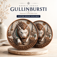 Pièce de monnaie en cuivre pur 999 de 5 oz, colorée, en relief, série animale mythologie nordique, édition collector 3D UV, pièce de monnaie en cuivre