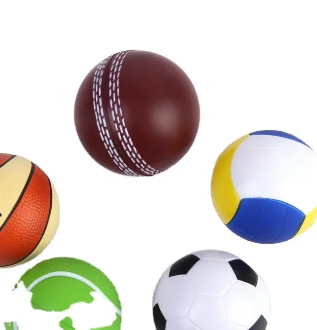 Promosyon ücretsiz stres topu özel Logo PU köpük sıkma topu çocuk oyuncak topları için spor PU köpük