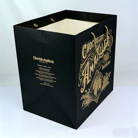 Sac cadeau carré noir en papier avec soufflet latéral, extra large, pour perruques, rouge à lèvres, emballage cosmétique rose, parfum, chocolat