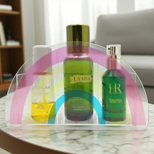 Acrylic Storage Box Semi Circular Cosmetic Organizer Transparent <b>Display</b> <b>Case</b> For Makeup Storage 24x8.5x14.5cm - Product Image 1