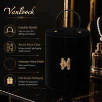 Boîte à bijoux en velours de luxe, boîte d'emballage ronde pour cadeau, boîte de rangement pour bijoux avec logo personnalisé, pour collier, bague, boucles d'oreilles