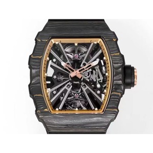 Modern High-end Top-quality Luxury 1201 <b>Black</b> Carbon Fiber Skeletonized Tourbillon Automatic Mechanical <b>Watch</b> for <b>Men</b> - Product Image 1