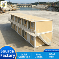 Maison conteneur préfabriquée modulaire à assembler rapidement sur 2 étages, logement d'urgence à faible coût pour les situations de catastrophe