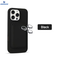 Coque magnétique en silicone orange pour iPhone 17 Pro Max avec fente pour cartes, compatible iPhone 14