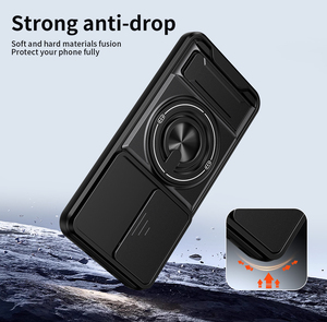 Coque de téléphone antichoc avec béquille et anneau rotatif pour caméra coulissante pour OPPO Reno 16 15 Pro <span class=keywords><strong>Max</strong></span> 14 5G 13 Pro 12 14F 13F 12F 11F - Product Image 2