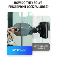 Système de Sécurité Intelligent Keeper Double Swing en Acier Inoxydable pour Porte Coulissante Sans Cadre en Verre Trempé, Verrou Centralisé Sans Perçage