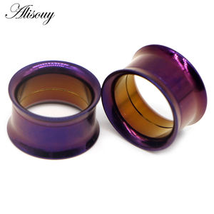 Alisouy Penyambung Telinga Berbahan Baja Anti Karat dengan Ulir Dalam, Model Double Flared Hollow, Perhiasan Pengembang Telinga - Product Image 6