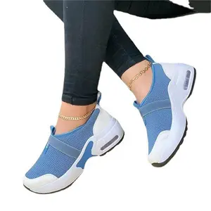 2024 Large Matsuke Thick Sole Sports Shoes Stnm Women's New Air Cushion Color Matching Lazy Shoes Soft Sole Knitted Casual Shoes