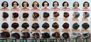 $26 Promotion 5x5 Short <b>Cut</b> <b>Wigs</b> 200gram Full Human Hair <b>Pixie</b> Straight Bob <b>Wigs</b> Colored NC, Grey, 4/27 <b>Wigs</b> For Black Woman - Product Image 4