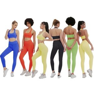 2020 haute qualité <span class=keywords><strong>Licol</strong></span> dos magnifique soutien-gorge et leggings pantalon femme ensemble de yoga de remise en forme - Product Image 1