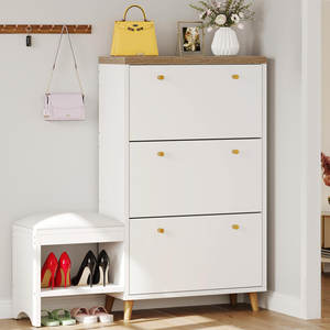 Mueble <span class=keywords><strong>de</strong></span> entrada blanco <span class=keywords><strong>de</strong></span> estilo nórdico <span class=keywords><strong>de</strong></span> alta calidad, Zapatero minimalista para sala <span class=keywords><strong>de</strong></span> estar - Product Image 2
