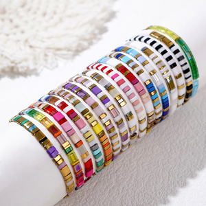 Modische Japanische TILA Perlen Handgewebte Armbänder Wasserdicht Strand Unisex Farbenfroh Trendiges Geschenk Geometrisches Design - Product Image 1