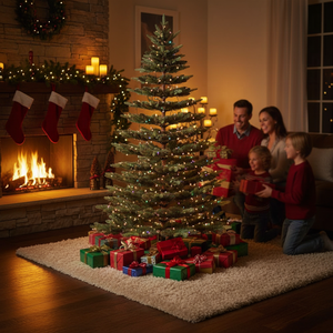 <span class=keywords><strong>Sapin</strong></span> <span class=keywords><strong>de</strong></span> Noël <span class=keywords><strong>de</strong></span> 7 pieds style <span class=keywords><strong>sapin</strong></span> <span class=keywords><strong>de</strong></span> pin en PE et PVC avec lumières LED à changement <span class=keywords><strong>de</strong></span> couleur, OEM disponible, échantillon fourni, prix d'usine - Product Image 1