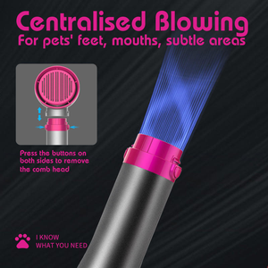 Cepillo Secador de Pelo Eléctrico 2 en 1 para Mascotas, Perros y Gatos, Peine Iónico de Bajo Ruido, Herramienta Recargable para Eliminar el Pelo Suelto - Product Image 4