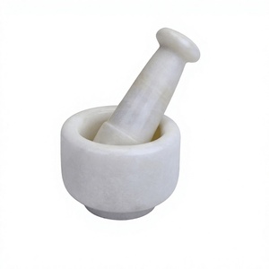 Mortier et pilon en marbre de dernière conception mortier et pilon de meulage de taille personnalisée de forme ronde pour Offre Spéciale - Product Image 1