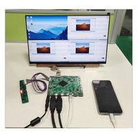 Moniteur portable 4K EDP Controller JX Brand avec 2 ports USB-C, 3 entrées HD, affichage partagé 4 images, rotation à 90°, télécommande IR, 15,6-27 pouces