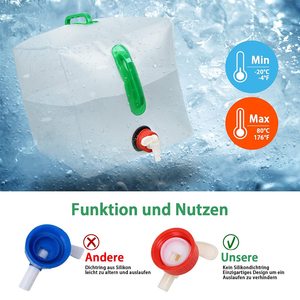 Récipient de stockage d'eau pliable en plastique PVC sans BPA 20L grande cruche de stockage d'eau pour <span class=keywords><strong>kit</strong></span> de survie d'urgence en plein air - Product Image 3