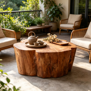 <span class=keywords><strong>Tavolino</strong></span> da Caffè in <span class=keywords><strong>Legno</strong></span> Massello Stile Zen Wabi-sabi Mid-century, Sgabello/Tronco in <span class=keywords><strong>Legno</strong></span> Creativo a Forma Naturale Ispirato agli Alberi per Ville - Product Image 6