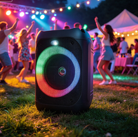 Haut-parleur Bluetooth portable professionnel ABS-1407 personnalisé en usine, super basses, son stéréo, lumière RGB, carte TF, OEM ODM, pour fêtes en extérieur et camping