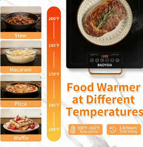 Scaldavivande Elettrico con Piastra Riscaldante in Vetro e Controllo Temperatura e Timer Regolabili per Uso Domestico, Feste e Uso Quotidiano - Product Image 5