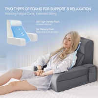 Lesekissen 10-in-1 Rückenkissen für Bett und Sitzen mit Abnehmbaren Armlehnen Rückenstütze mit Gel-Memoryschaum Ehepartner-Kissen