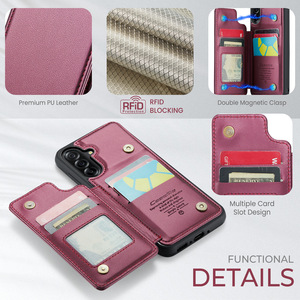 เคสหนังมีกระเป๋าเงินพร้อมดีไซน์กันกระแทกและช่องเสียบบัตร-เคสฝาพับแม่เหล็กสำหรับ <span class=keywords><strong>Samsung</strong></span> A56/<span class=keywords><strong>55</strong></span>/54 - Product Image 2