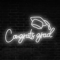 Lumière néon de félicitations pour la saison des diplômes, pour la fête de remise de diplômes, décorations de fête
