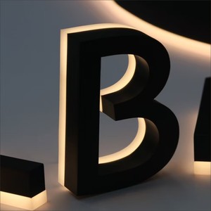 ป้าย3D อะคริลิคสแตนเลสสำหรับติดกลางแจ้งป้ายไฟด้านหลัง3D ป้ายไฟ LED ตัวอักษร