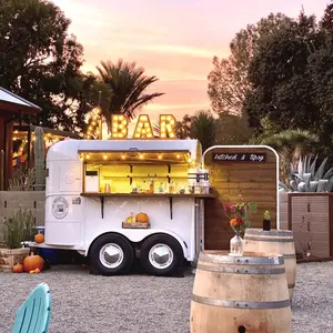 Kios Makanan Standar Amerika dengan Bentuk Baru untuk Bisnis Kopi Horse Trailer Bar Mobile