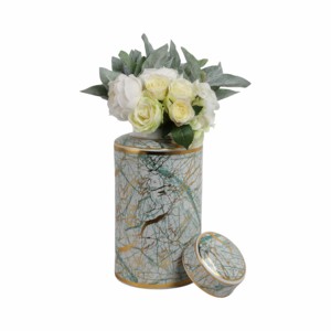 Ceramic Jar with Lid Decorative Storage Vase for Living Room Bedroom Bathroom Shelf Styling - Product Image 2