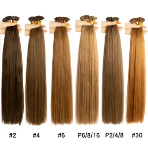 Venta caliente Remy Russian Hair Virgin Keratin Extensiones de cabello, Double Drawn Ombre Light Color Micro Links I Tip Extensión de cabello humano
