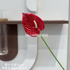 Flor Artificial de Anturio Rojo de Tallo Único Secret Garden para Decoración de Bodas, Hoteles y Hogares - Product Image 5