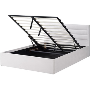 Moderne Eiken Afwerking Houten <span class=keywords><strong>Bed</strong></span> <span class=keywords><strong>Frame</strong></span> Met Ottomaanse <span class=keywords><strong>Gas</strong></span> <span class=keywords><strong>Lift</strong></span> Up Opslag Elegante Design Stijl - Product Image 1