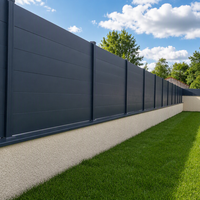 Clôture de jardin en aluminium sur mesure à lattes horizontales, panneau de clôture thermolaqué pour extérieur
