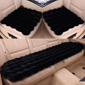 Ensemble universel de 3 pièces pour siège de voiture d'hiver, coussin de siège de voiture en fausse fourrure de lapin, housse de siège de voiture épaisse en peluche douce et chaude - Product Image 4