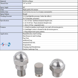 Embout de pulvérisation d'atomisation fine en acier inoxydable YS 9/16 "1/4", buse de brumisation d'huile avec filtre, buse de brûleur de <span class=keywords><strong>chaudière</strong></span> à mazout - Product Image 3
