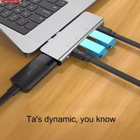 Hub USB 3.0 multifonctionnel Jumon 87W PD à 2 ports Type-C avec alliage d'aluminium 2.1 jusqu'à 5 Gbit/s 5-en-1 en stock
