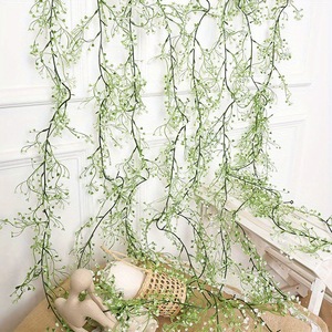 Vignes artificielles fuchsia 200 cm+ blanches, décoration intérieure, plante en plastique haute simulation, verdure murale suspendue au plafond - Product Image 2