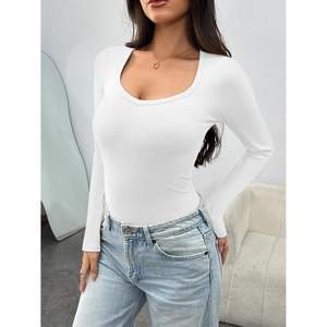 Hauts d'automne en tricot côtelé à col en V personnalisés pour femmes hauts actifs à manches longues avec style Queen - Product Image 4