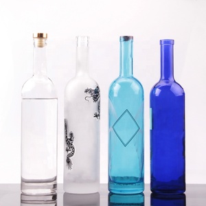 Round Shape 750ml Glass <strong>Vodka</strong> Bottle <strong>1</strong> <strong>Litre</strong> Clear Glass Liquor Bottle - Product Image 2