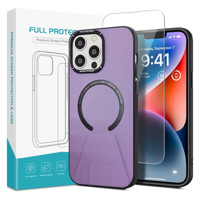 2 in 1 Bundle Set for iPhone 14 Series Magnetic Case Cover Shell Screen Protector Combo