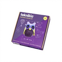 Boîte cadeau en carton ondulé écologique et imperméable, gaufrage violet, design coulissant pour kits de couture et jouets éducatifs pour enfants