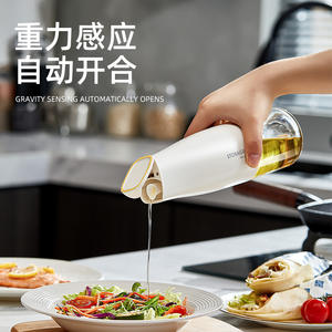 Juego de botellas de aceite de vidrio para cocina, recipiente de almacenamiento resistente a goteo, a prueba de fugas, con apertura automática, forma cilíndrica, 3 colores - Product Image 6